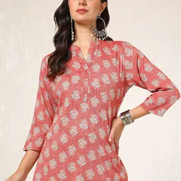 Soch Women Ethnic Motifs Printed Mandarin Collar Kurtas-45