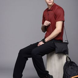 Columbia Men Red Polo Collar Dry Tech Slim Fit Hiking T-shirt-image-35