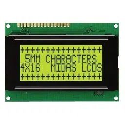 MIDAS DISPLAYS DISPLAY, ALPHANUMERIC, 16X4, NOBACKLIGHT, MC41605A6W-SPR-V2-image-14