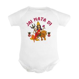FFLIRTYGO Infants Durga Puja Printed Pure Cotton Envelope Neck Bodysuit-picture-30
