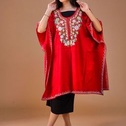 SWI Stylish Women Floral Woollen Lightweight Cape Jacket with Embroidered-image-20