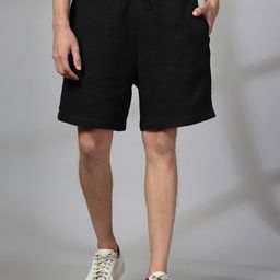 Rue Collection Men Textured Cotton Regular Fit Mid-Rise Shorts-image-65