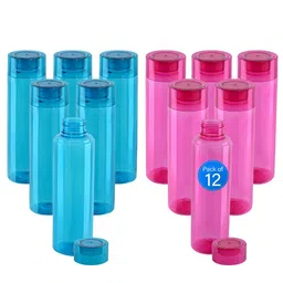 Aura Pink 12 Piece Plastic Solid Water Bottle-1000ML-13
