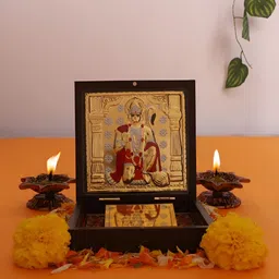 INTERNATIONAL GIFT Gold-Toned Hanuman Charan Paduka Religious Foot Prints Pooja Essentials-40