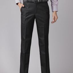 Park Avenue Men Self-Design Formal Trousers-image-77
