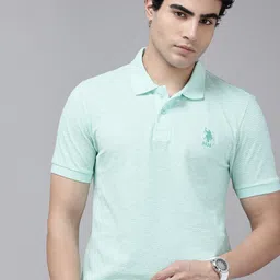 U.S. Polo Assn. Geometric Printed Polo Collar Pure Cotton Slim Fit T-shirt-picture-2