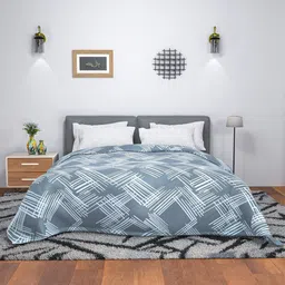 Myntra Elegant Homes Comforters Grey AC Room 300 GSM Reversible Double Bed Comforter-image-39