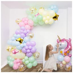 AMFIN Unicorn Theme 1st Birthday Decoration Kit Multicolour - Pack of 92-image-62