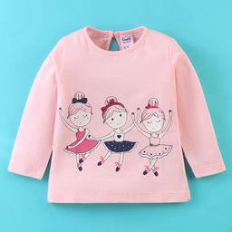 Simply Cotton Full Sleeves Top Ballerina Print- Pink-picture-30