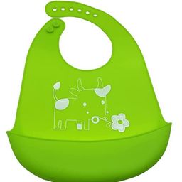 BabyGo Baby Siliconebibs | Baby Bib for Feeding & Weaning Babies & Toddlers | Waterproof, Washable & Reusable|Non Messy Easy Cleaning, Adjustable Neckline with Buttons- Green-image-7