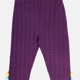 MINI KLUB Cotton Self Designed Pant- Purple-image-43