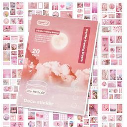 FunBlast Retro Decorative Stickers Booklet- 20 Sheets/240+Pcs Pink-14
