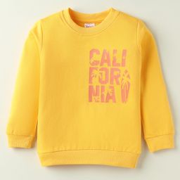 Tango Looper Knit Full Sleeves T-Shirt with California Text Print - Yellow-picture-23
