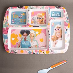Superware Melamine Kids Partition Plate with spoon -Barbie-Fun in the Sun-4