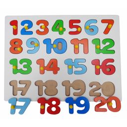 WOODYKRAFT 1 to 20 Counting Number Educational Wooden Learning Puzzle Tray with Montessori Knobs - Multicolour image 2