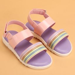 Babyoye Party Sandals with Velcro Closure - Purple image 2