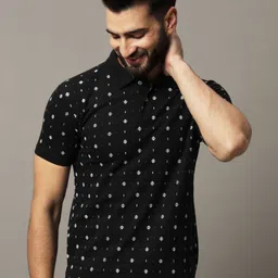 HUSHBUCKS Men Printed Polo Collar Pockets T-shirt-picture-5
