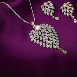 FASHION EMPIRE Gold-Plated Brass Cubic Zirconia Pendant-picture-14