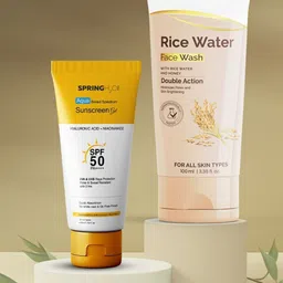 Spring H2O Set Of 2 Rice Water Face Wash - 100 ml With Aqua Sunscreen Gel - 50 ml-image-14