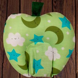 Mittenbooty Apple-shaped Rai Pillow in Cloud Print-Green image 4