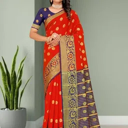 MUSKAN CREATION Woven Design Zari Banarasi Saree-picture-45