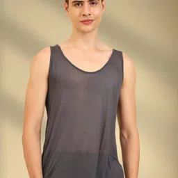 UNIQSOME Men Solid Flexy Sleeveless Cotton Vest-picture-49