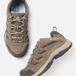 Columbia Women Brown CRESTWOOD WATERPROOF Trekking Non-Marking Shoes-image-7
