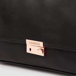 Caprese Black Solid Regular Structured Satchel image 5