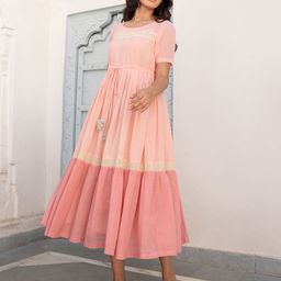 The Yellow Bow Cotton Fit & Flare Midi Dress-image-51