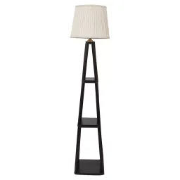 Tucasa SHS-168 Mango Wood Poly Cotton B-22 Floor Lamp 60 Inch (Brown and Beige)-image-82