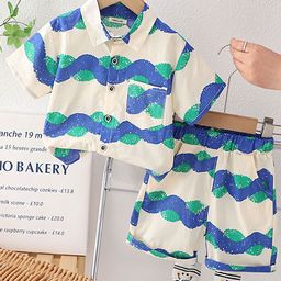 INCLUD Boys Printed Short Sleeves Shirt With Shorts-image-108