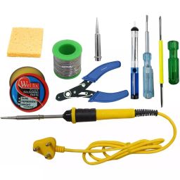 Fadman 9 In 1 Soldering Iron Kit Copper, Iron & Nickle Corded Yellow+Black with Solder Wire-7