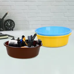 Kuber Industries Yellow Set of 3 Regular Desk Organiser Organisers-26