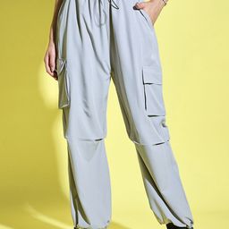 DIMPY GARMENTS Women Relaxed Loose Fit High-Rise Cargos Trousers-image-54