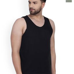 SLOWLORIS Men Pack of 2 Printed Sleeveless Bio-Washed Cotton Innerwear Gym Vests-picture-0