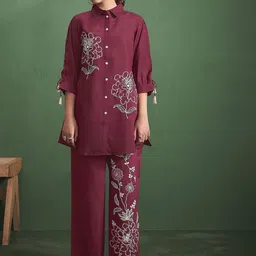 Anouk Embroidered Top With Trouser Co-Ords-image-67