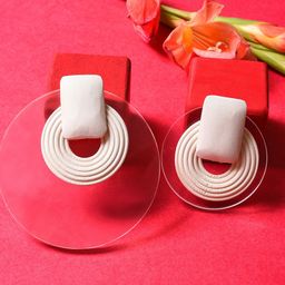 SOHI Circular Studs Earrings image 1