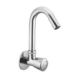 Jabra Sink Cock (L) Sleek Series Brass Chrome Finish Wall Mount Silver-image-87