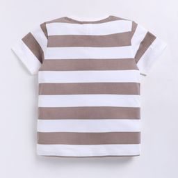 Ginie Boys Typography & All Over Stripe Printed Breathable Tshirt image 2