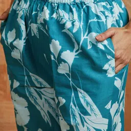 VASTRAMAY Printed Pure Cotton Tunic With Trousers Co-Ords Set image 3