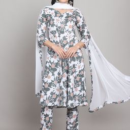 Rajnandini Women Floral Printed Regular Kurta with Trousers & With Dupatta-31