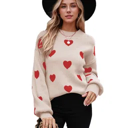 StyleCast Women Conversational Printed Round Neck Pullover Sweater-picture-42