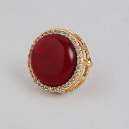 Anouk Gold-Plated Cubic Zirconia Circular Studs image 2