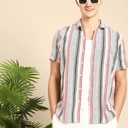 Mast & Harbour Men Slim Fit Striped Casual Shirt-picture-35
