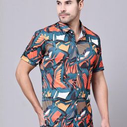 Multicoloured Geometric Printed Regular Fit Casual Shirt-image-47