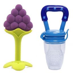 Enorme Silicone Grapes Fruit Shape Teether With Feeding Nibbler - Multicolour-7