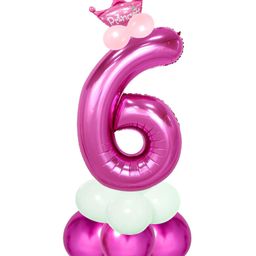 Shopperskart 6 Number Foil Balloon Pink - Pack of 13-picture-13