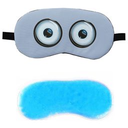 Jenna Round Eye Blue Printed Sleeping Eye Mask With Cooling Gel-image-35