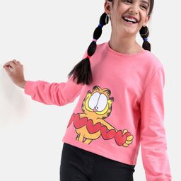 Pine Kids Full Sleeves Crewneck Sweatshirt Garfields Collection Biowashed - Pink-image-106