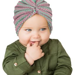 SYGA Autumn & Winter Warm Knit Stripes Woolen Knotted Hat Turban- Multicolor-image-40